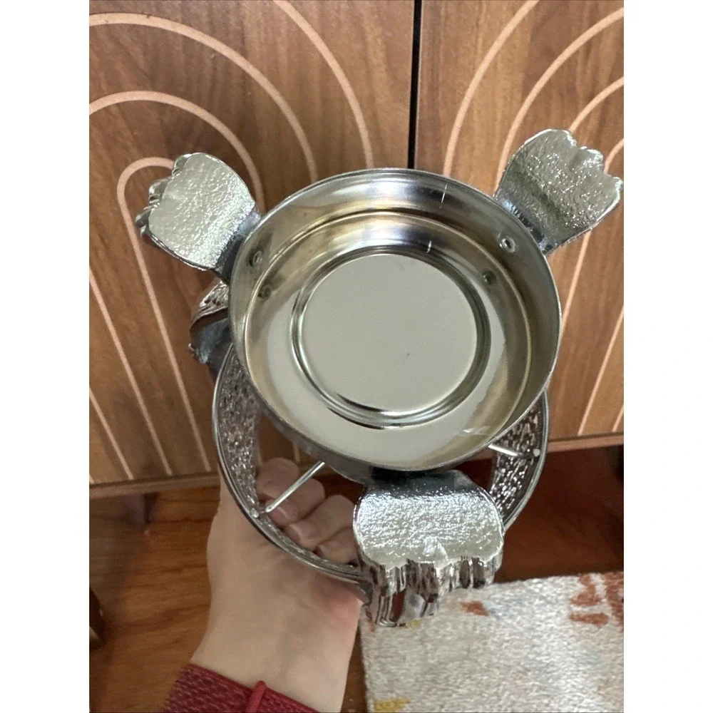 Vintage Silver Plated Carafe Pitcher with Heat Proof Glass & Warmer Stand